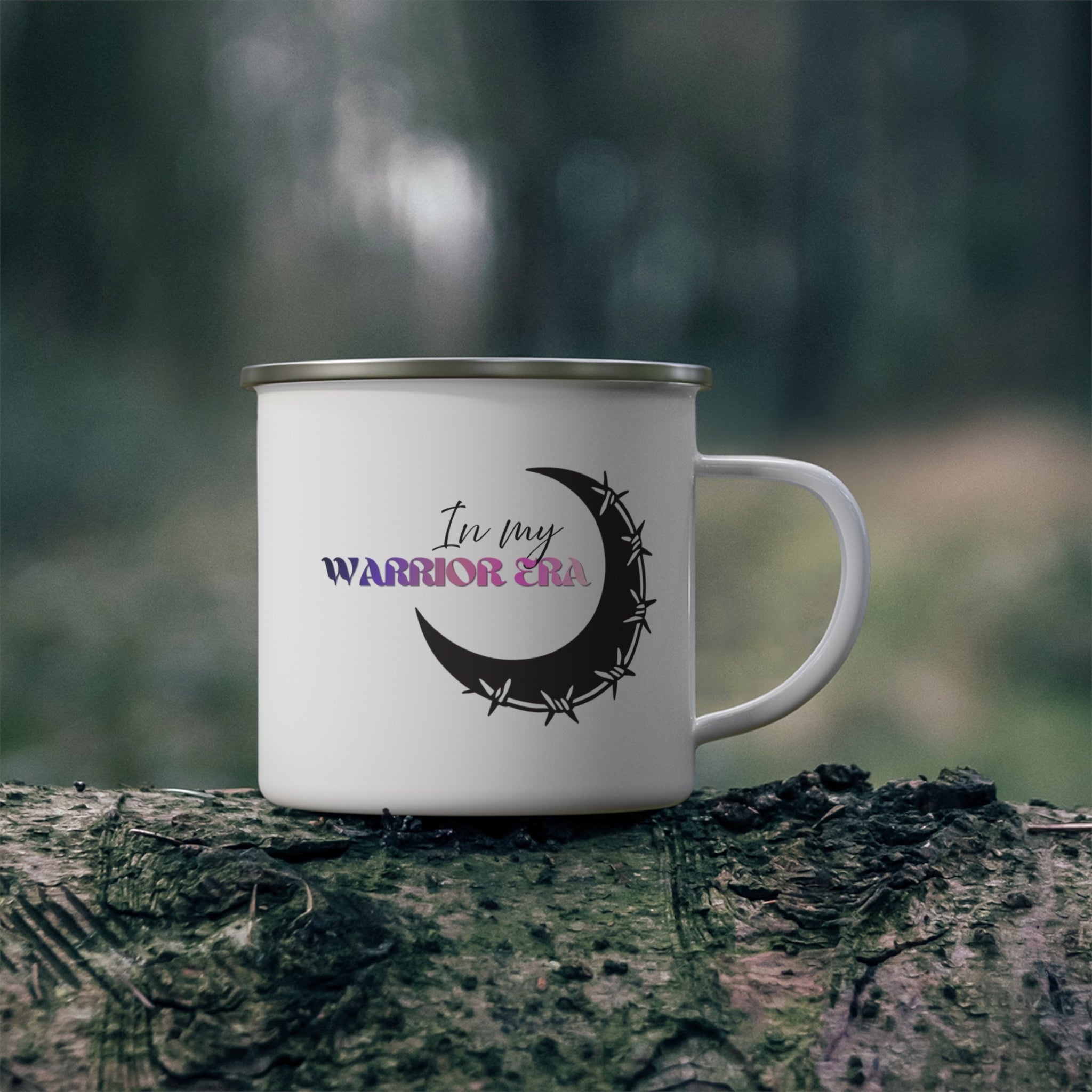 Enamel Mug — "In My Warrior Era" Moon Camping Mug
