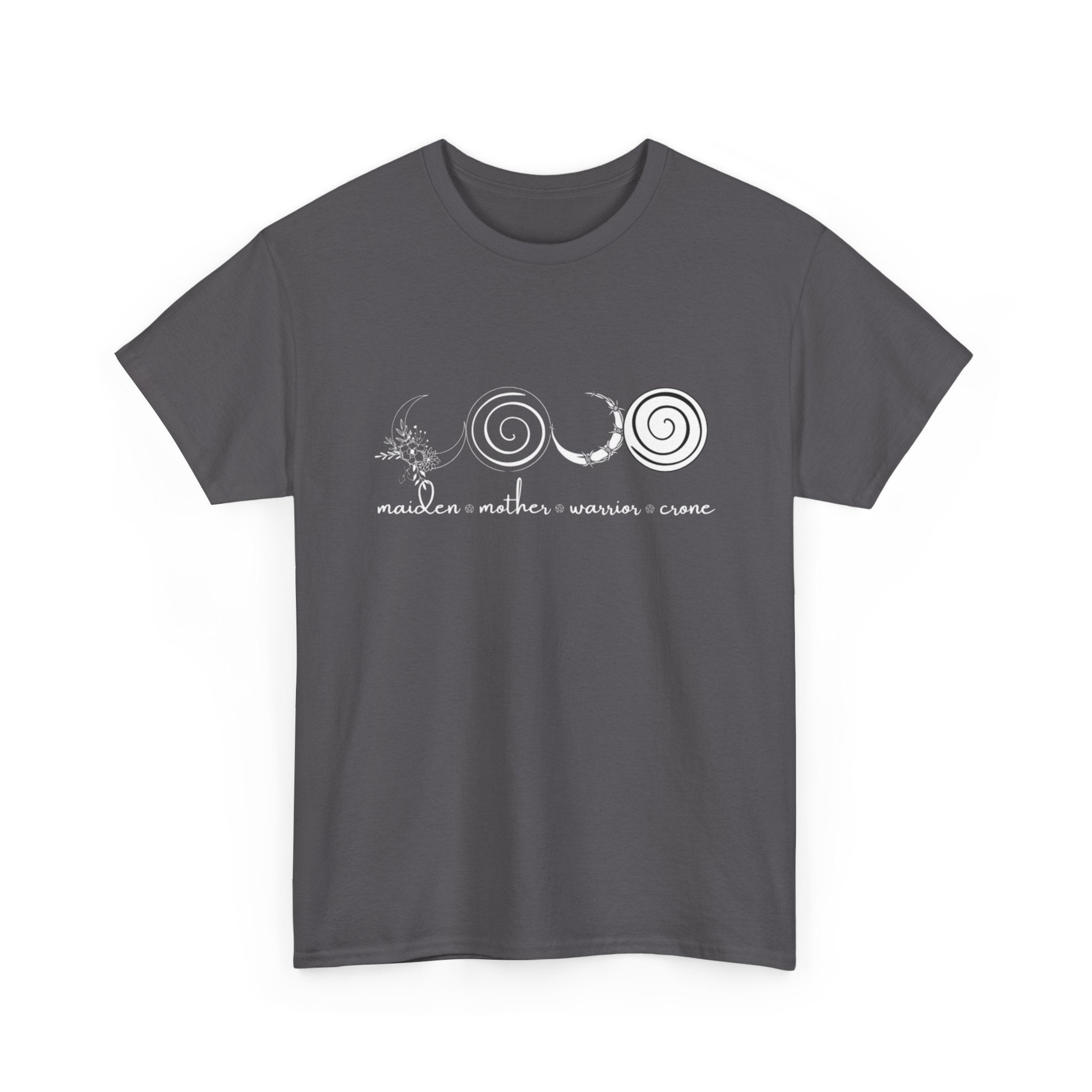 Four Faces Moon Goddess Witchy Tee - Maiden Mother Warrior Crone