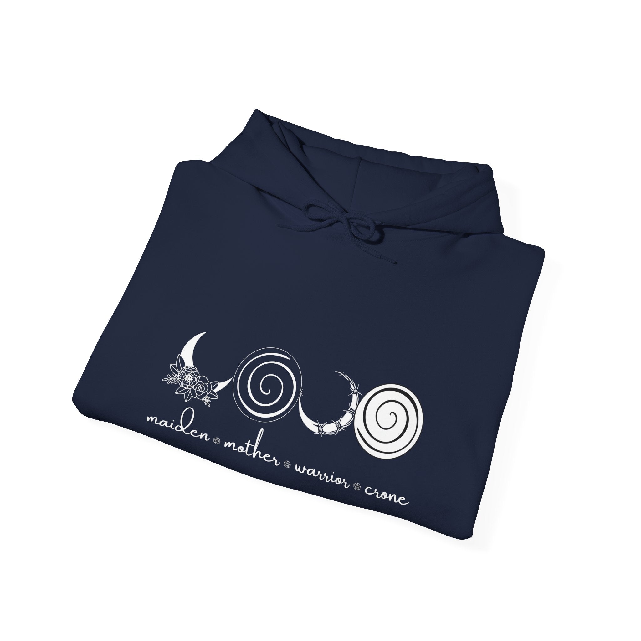 Maiden Mother Warrior Crone Hoodie | Moon Phase Witchy Sweatshirt