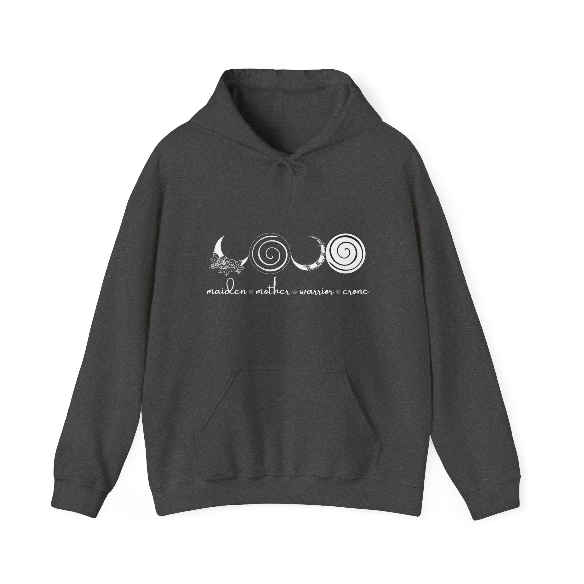 Maiden Mother Warrior Crone Hoodie | Moon Phase Witchy Sweatshirt
