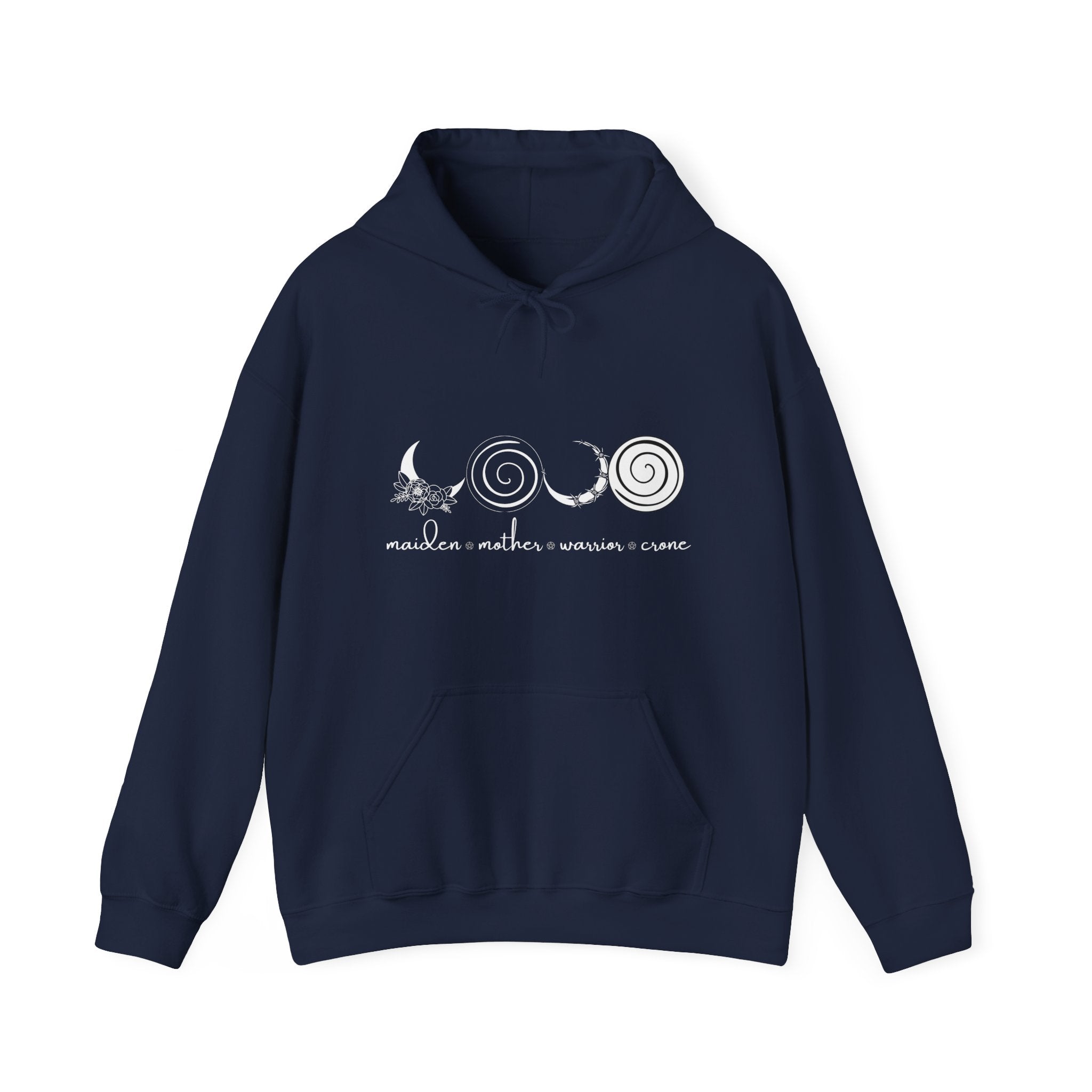 Maiden Mother Warrior Crone Hoodie | Moon Phase Witchy Sweatshirt