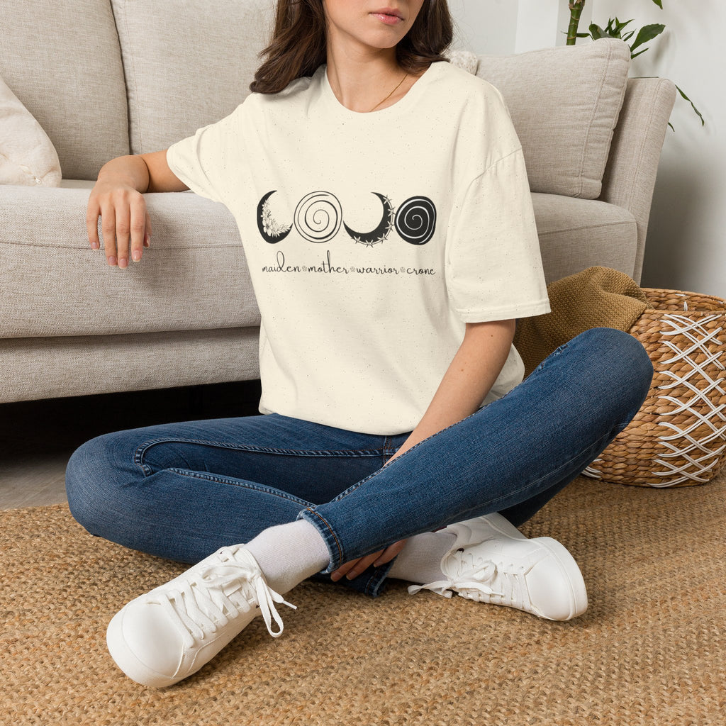 Four Faces Moon T-Shirt — Maiden Mother Warrior Crone Witchy Tee