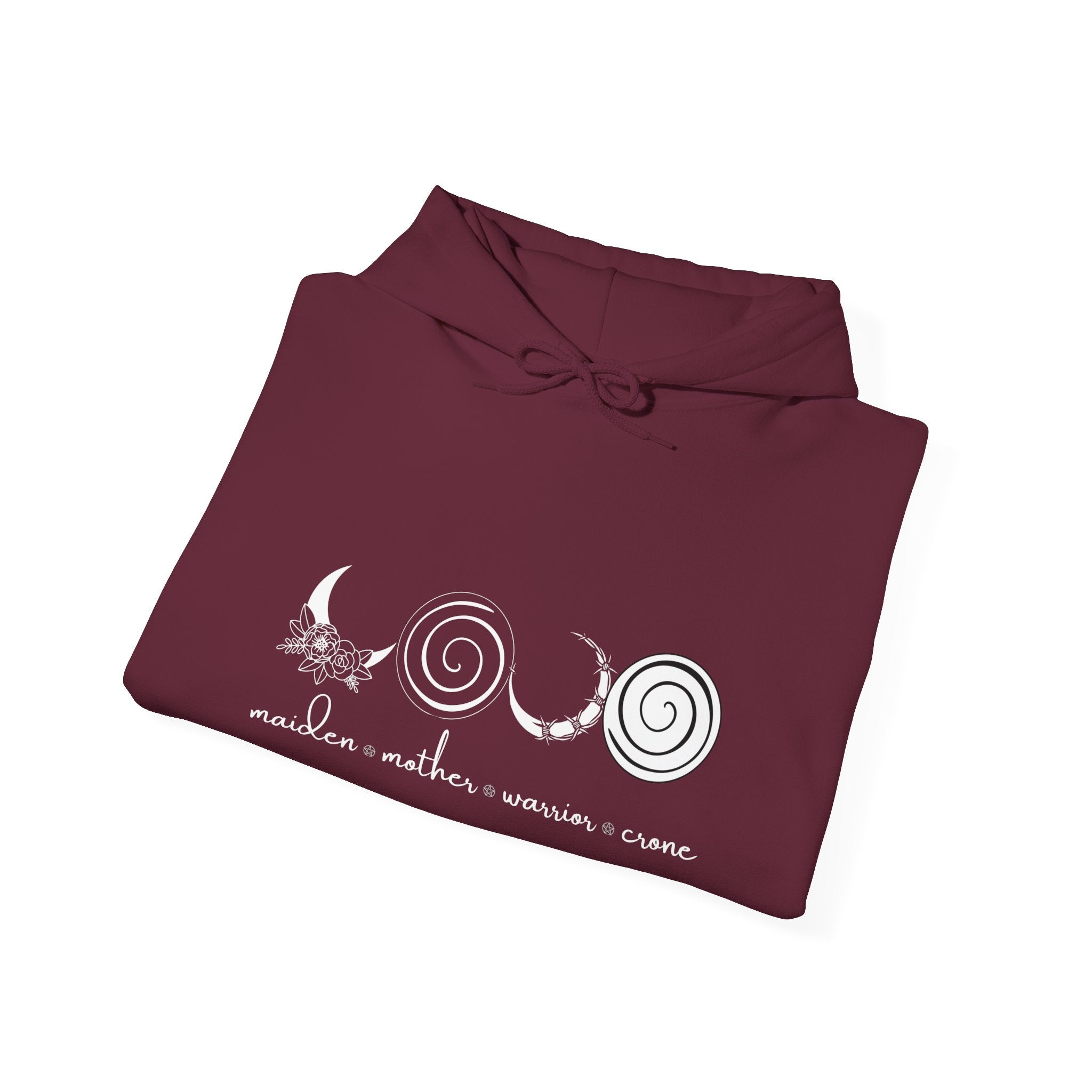 Maiden Mother Warrior Crone Hoodie | Moon Phase Witchy Sweatshirt