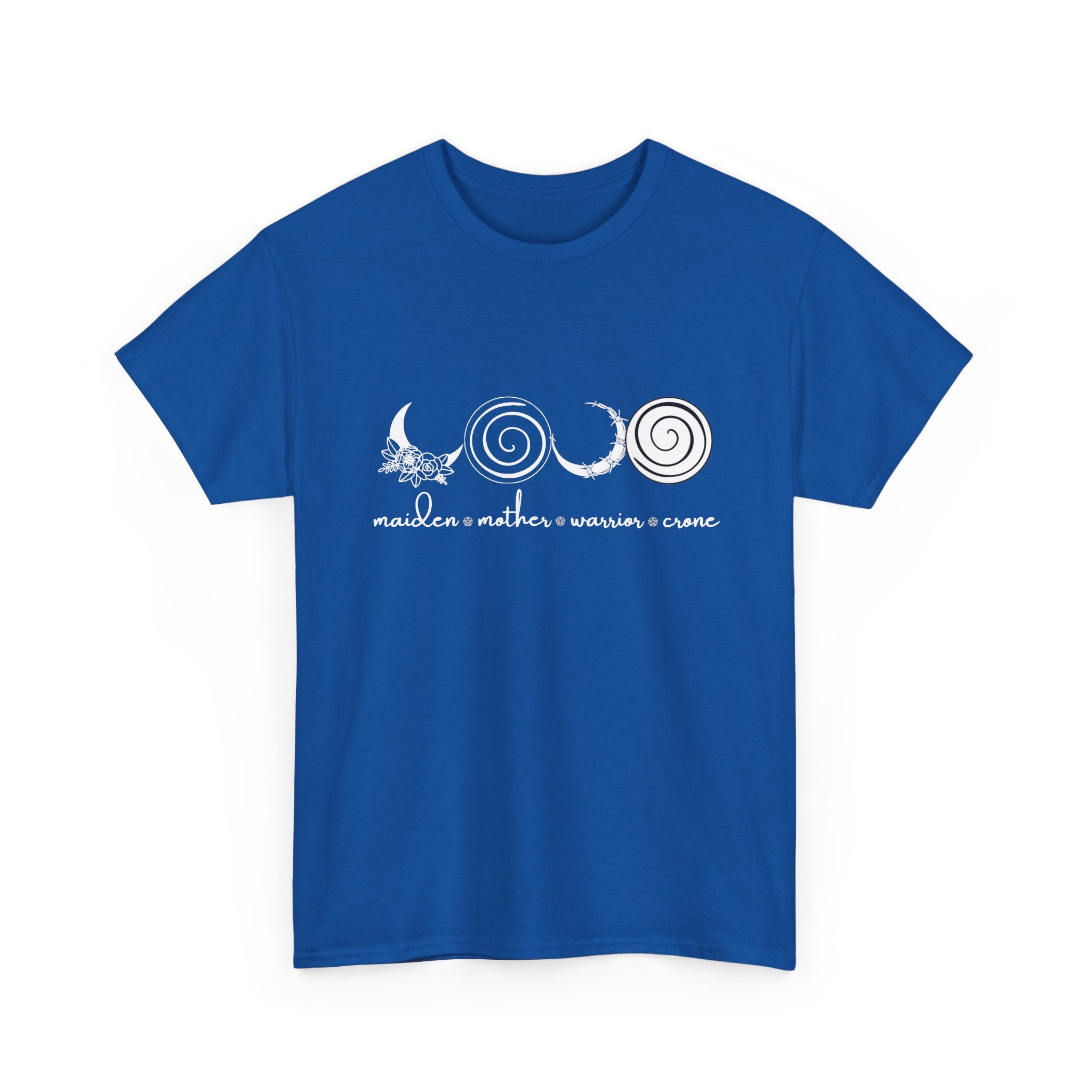 Four Faces Moon Goddess Witchy Tee - Maiden Mother Warrior Crone