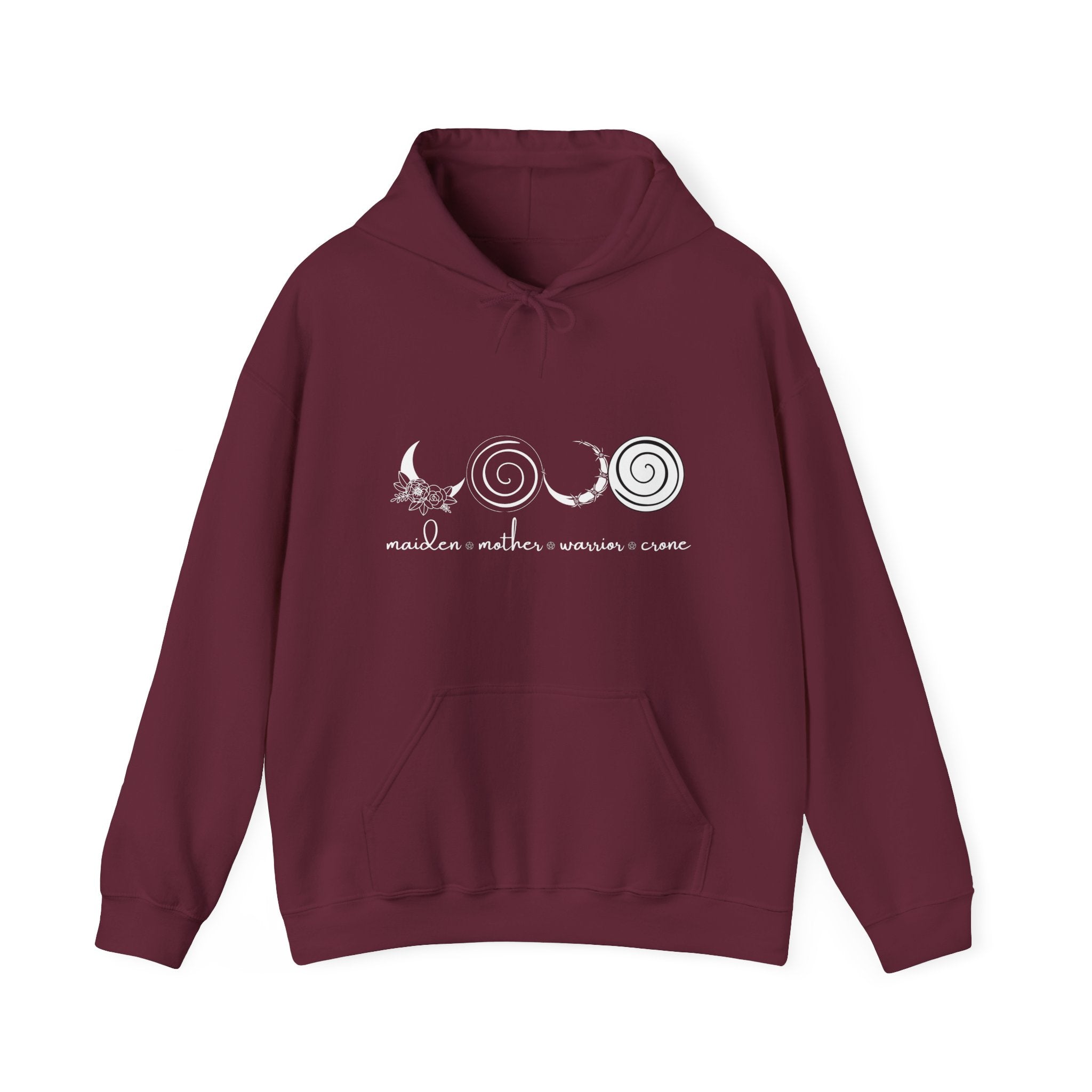 Maiden Mother Warrior Crone Hoodie | Moon Phase Witchy Sweatshirt